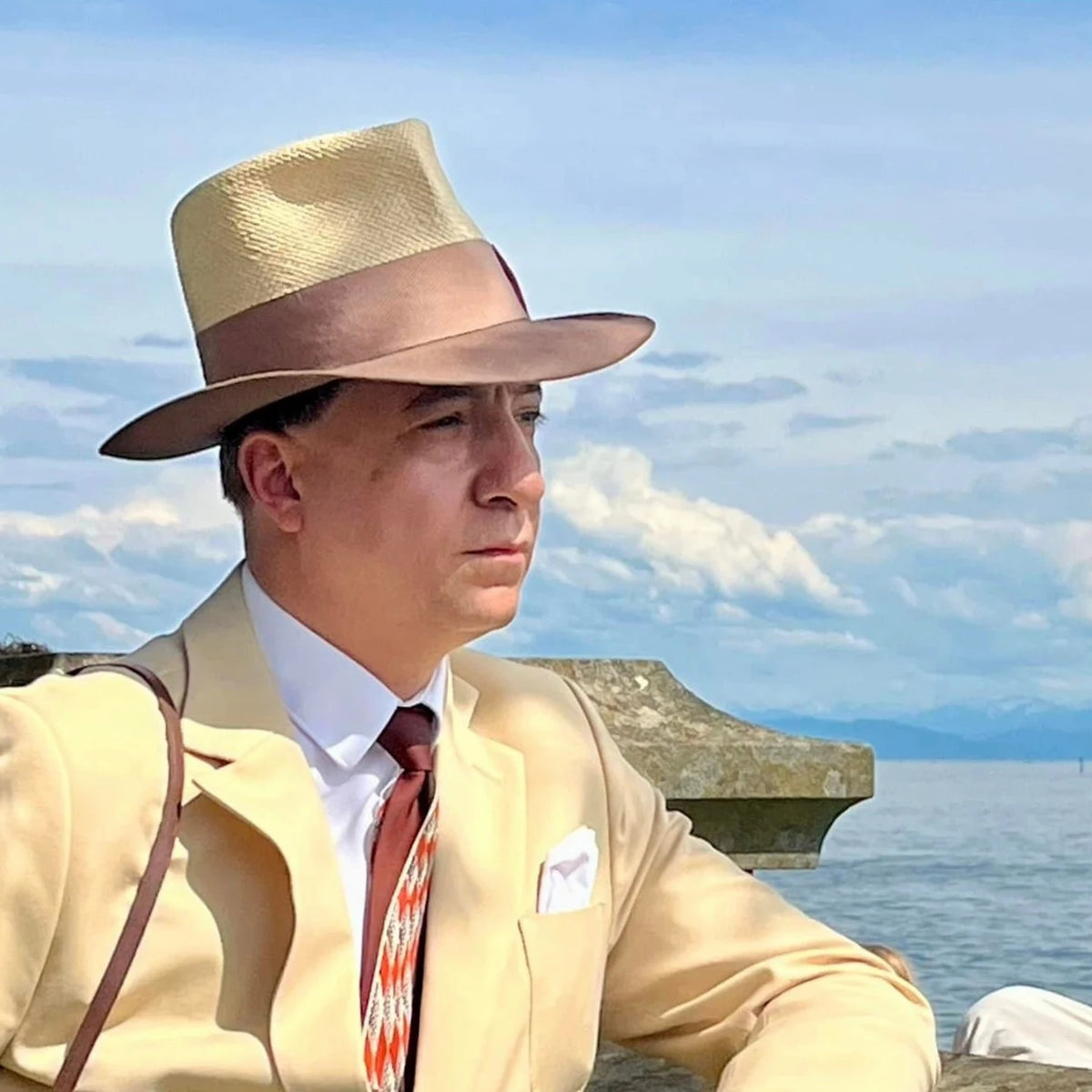 Double Tone Fedoras Vintage Straw-Felt Combination Hats