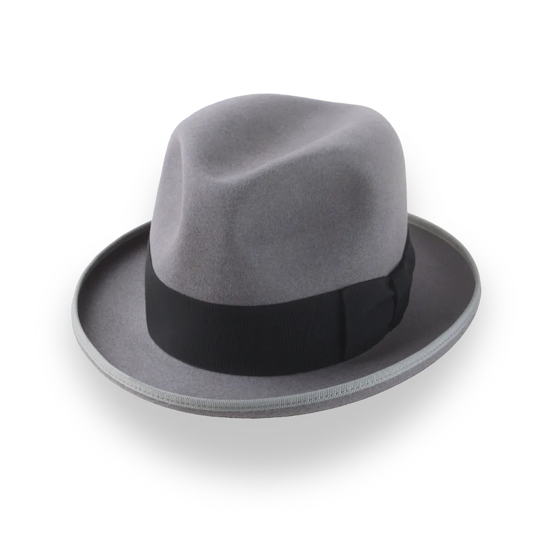 1920s Style Homburg Hat in Luxurious Beaver Fur Felt | The Grandmaster - Agnoulita Hats 1