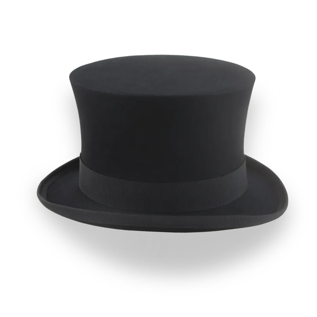 Black Fur Felt Top Hat with Tall Crown | The Paragon - Agnoulita Hats 5