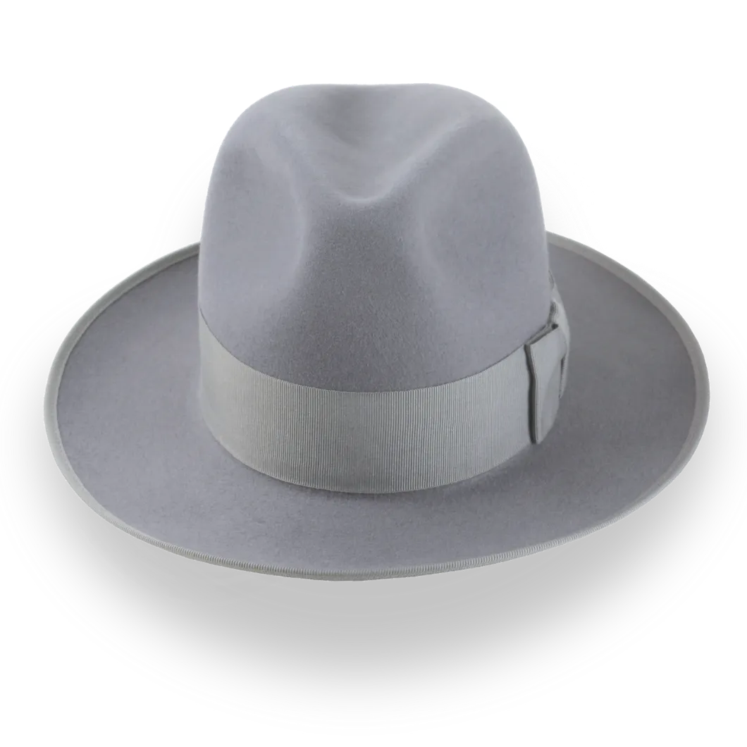 Medium Grey Tall Crown Fedora Hat in Luxurious Rabbit Fur | The Duke - Agnoulita Hats 6