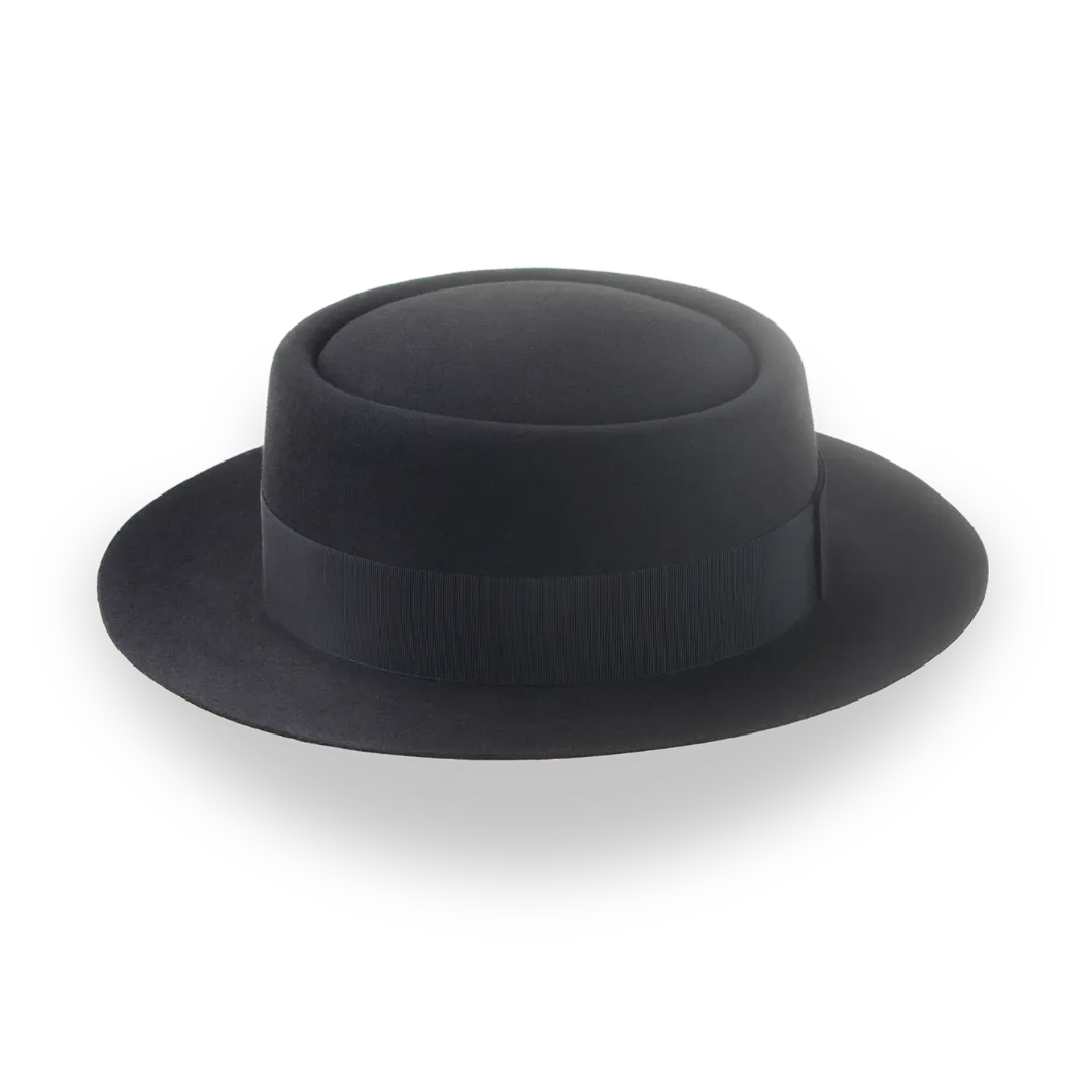All Black Jazz Musician Hat in Smooth Fur Felt | The Cosmo - Agnoulita Hats 2