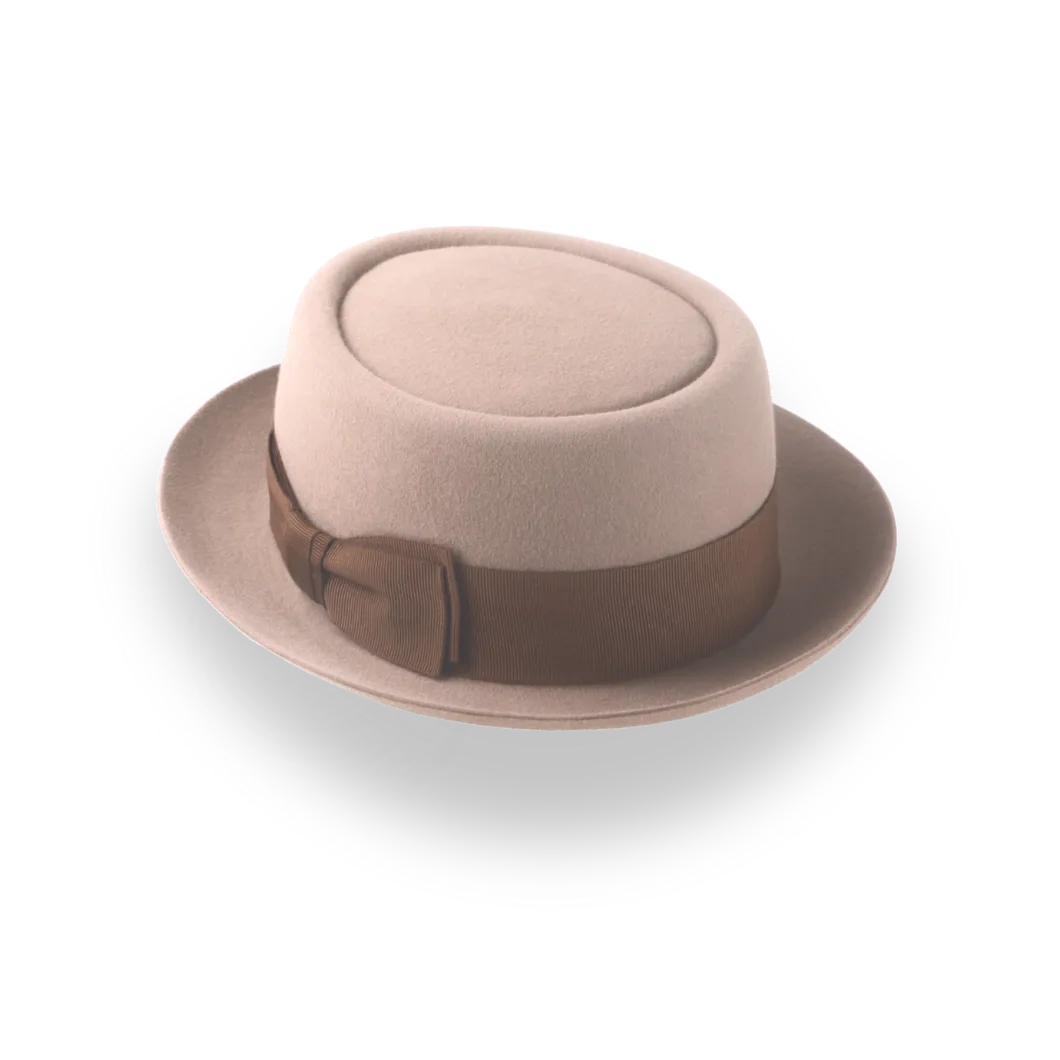 Fawn Classic Telescope Crown Porkpie Hat in Fur Felt | The Soul - Agnoulita Hats 3