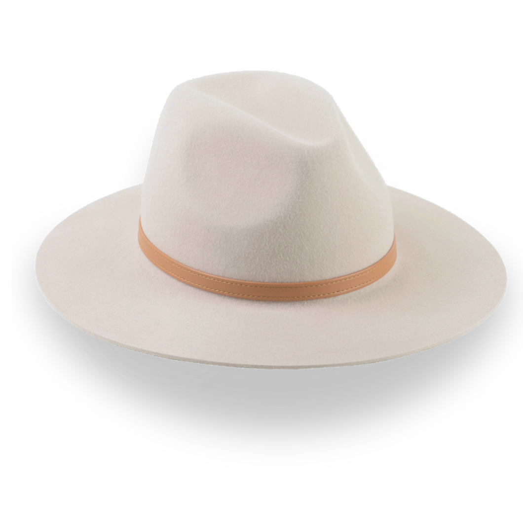 Beige Wide Brim Felt Rancher Hat in Premium Fur Felt | The Solstice - Agnoulita Hats 6