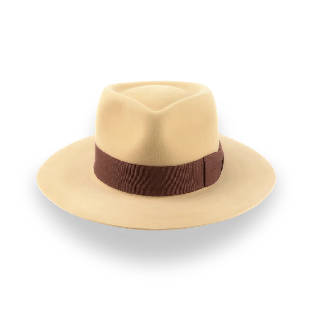 Biscuit Yellow Wide Brim Fedora in Chic Fur Felt | The Rusty 11 - Agnoulita Hats 6