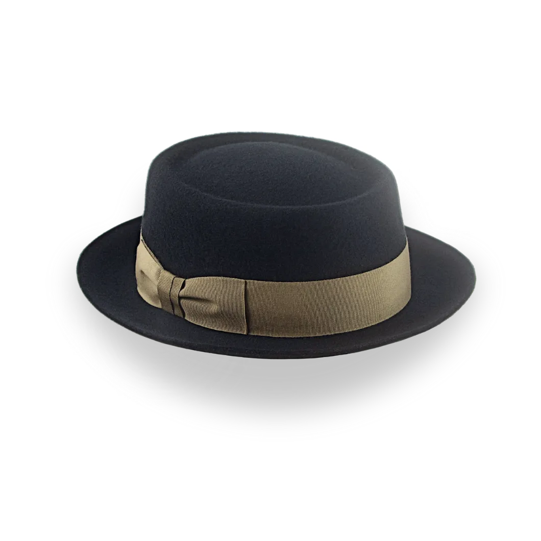 Black Casual Porkpie Hat | The Antico - Agnoulita Hats 3