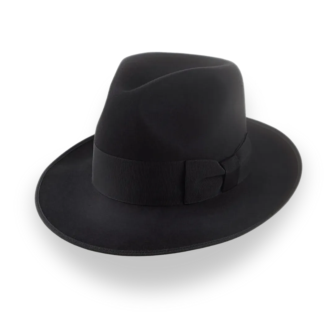 Black High Crown Fedora Hat with Custom Sizes | The Castor - Agnoulita Hats 1