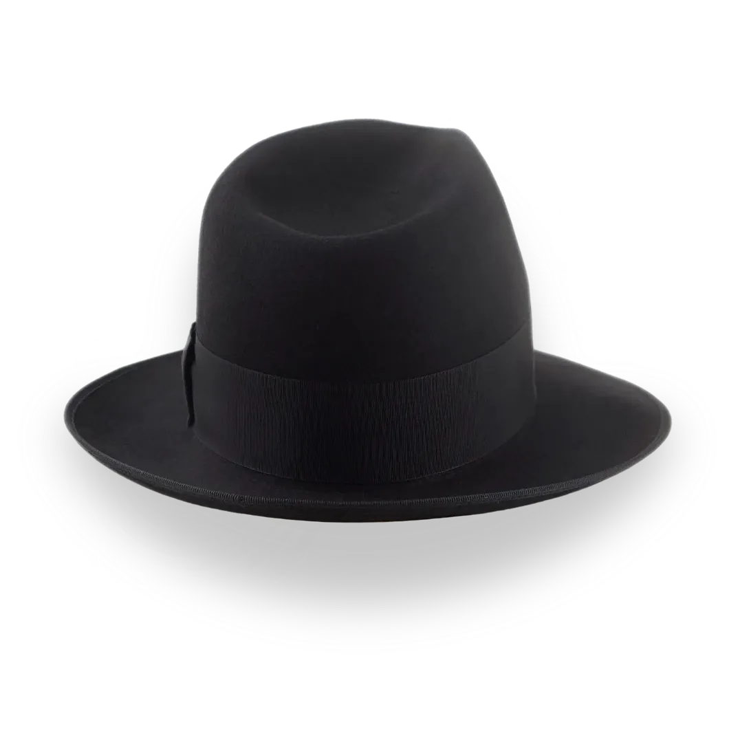 Black High Crown Fedora Hat with Custom Sizes | The Castor - Agnoulita Hats 4
