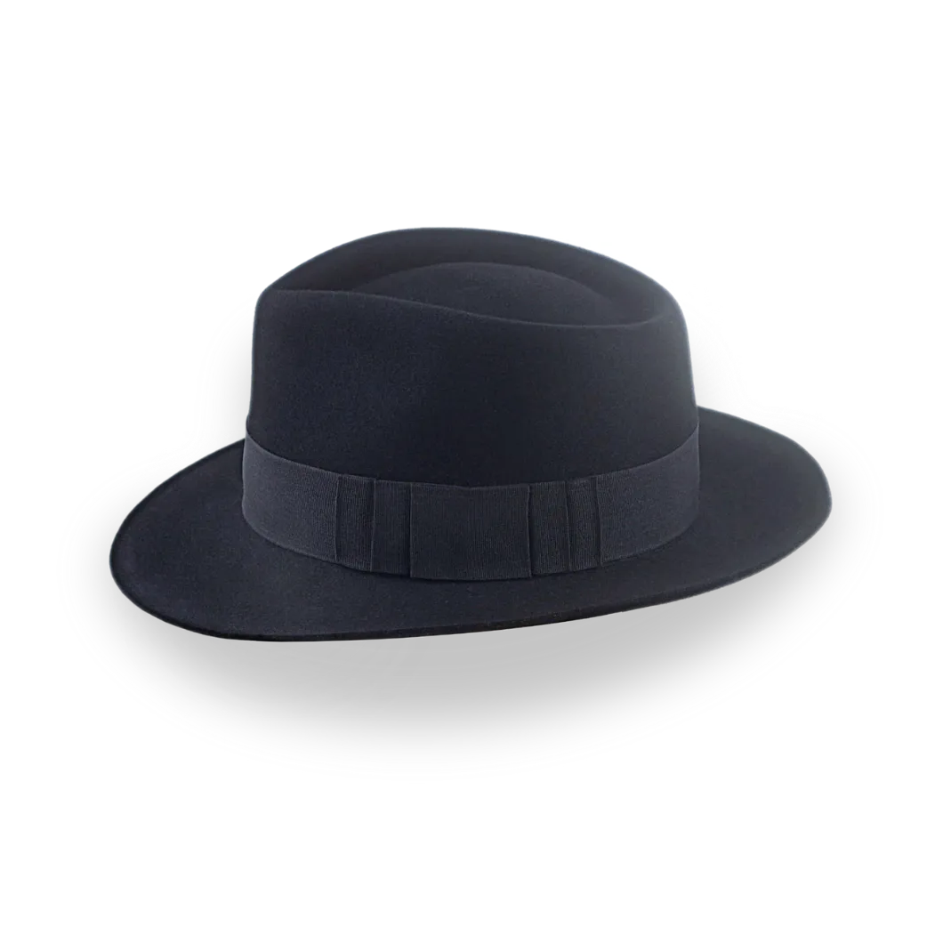 Black Jazz Fedora Hat with Shark Gills Hatband | The Axel - Agnoulita Hats 2