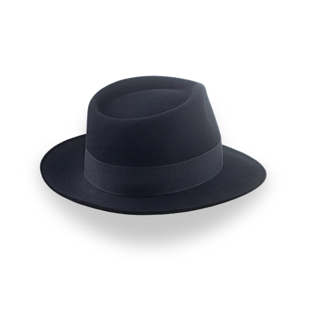 Black Jazz Fedora Hat with Shark Gills Hatband | The Axel - Agnoulita Hats 4