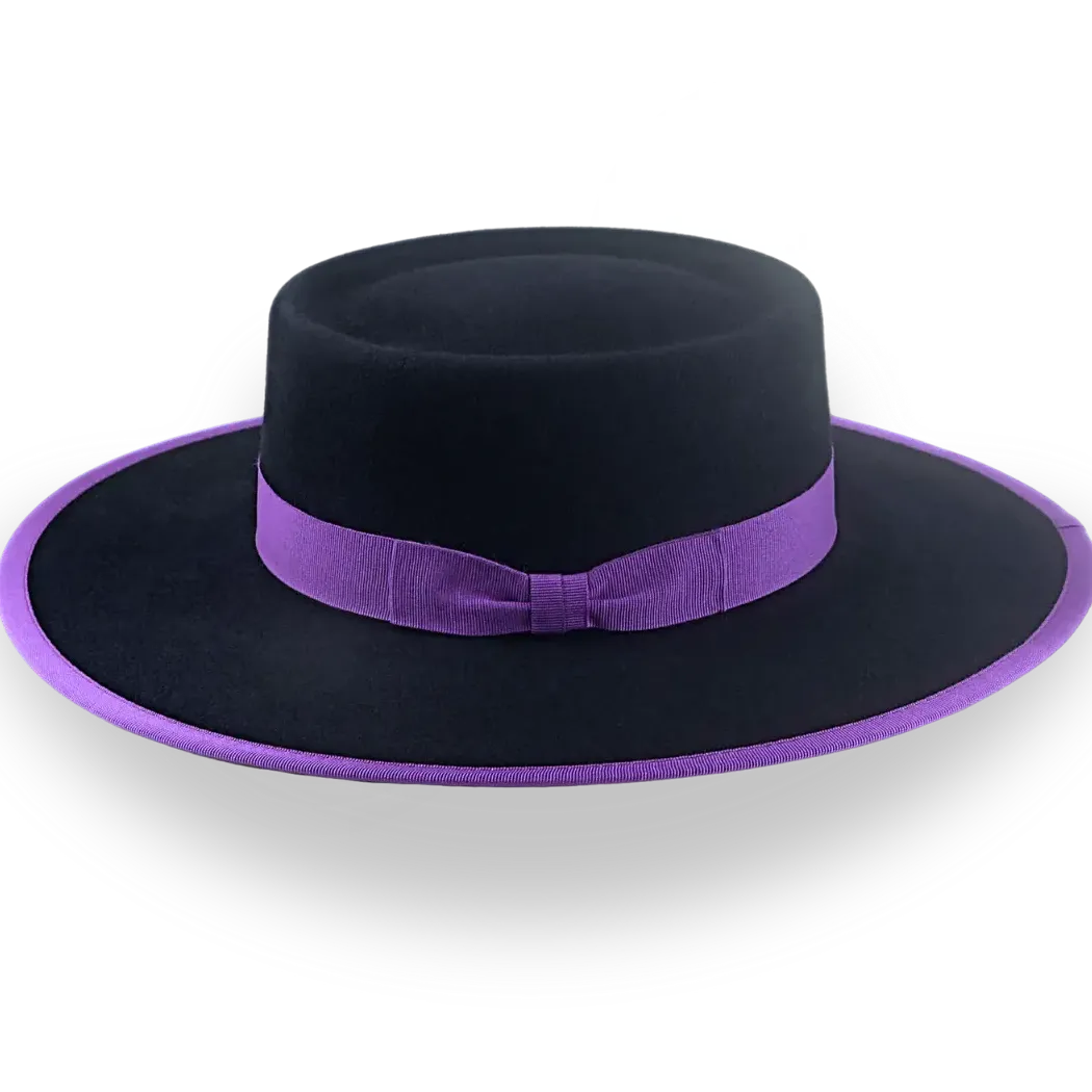 Black Wide Brim Vaquero Hat in High-Quality Fur Felt | The Buckaroo - Agnoulita Hats 2