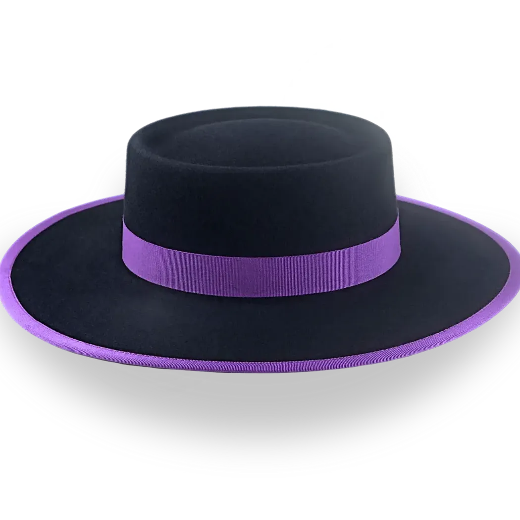 Black Wide Brim Vaquero Hat in High-Quality Fur Felt | The Buckaroo - Agnoulita Hats 5