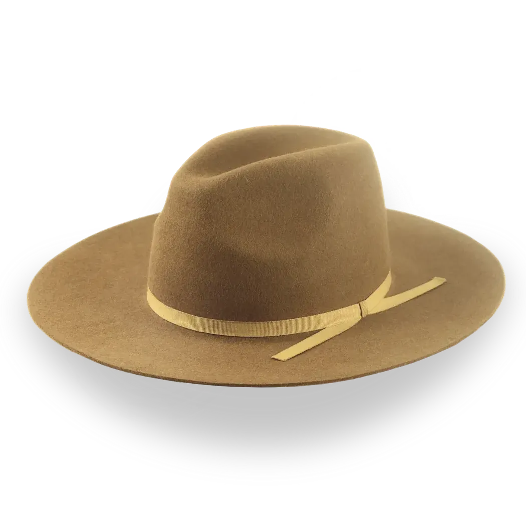Brown Flat Bill Western Style Fedora Hat | The Longsword - Agnoulita Hats 1