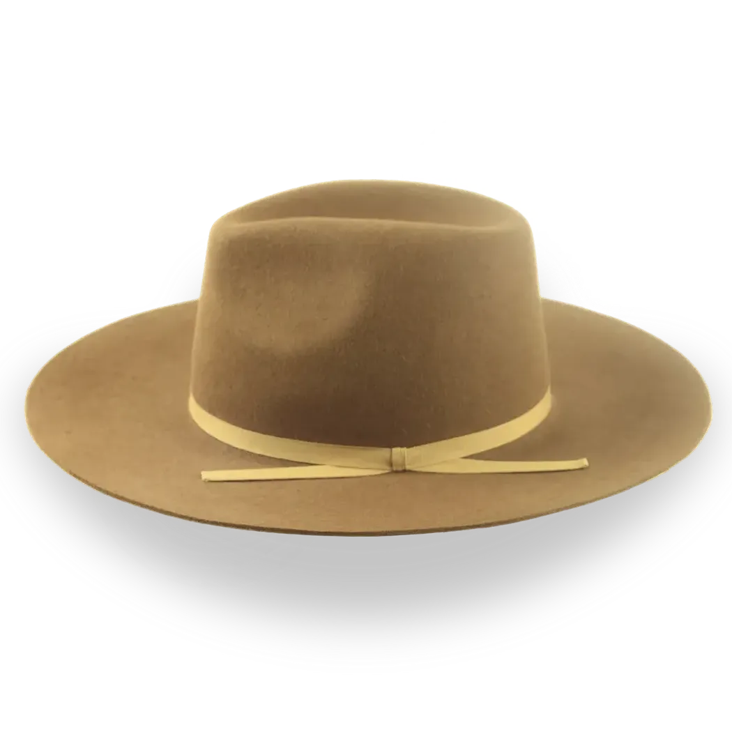 Brown Flat Bill Western Style Fedora Hat | The Longsword - Agnoulita Hats 2
