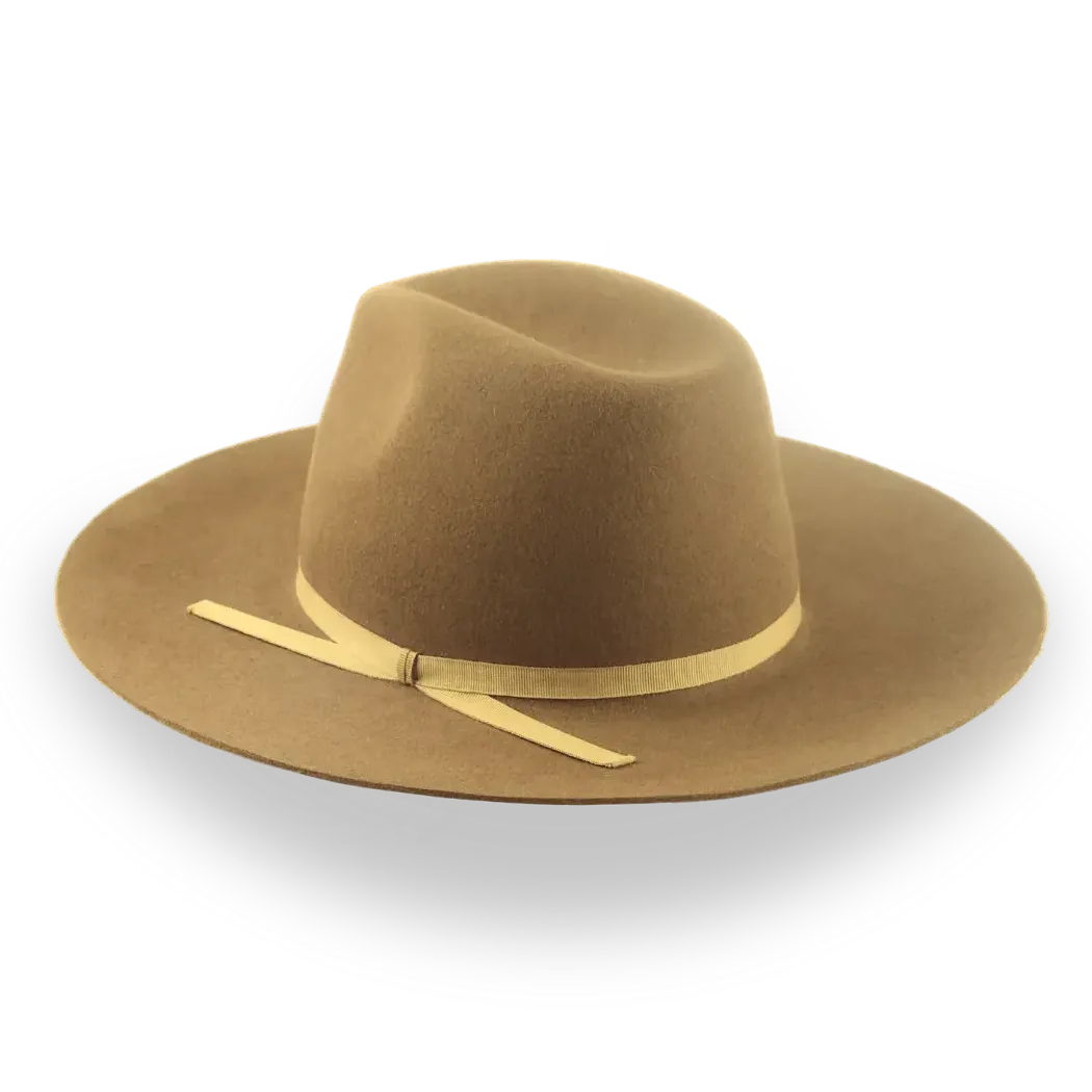 Brown Flat Bill Western Style Fedora Hat | The Longsword - Agnoulita Hats 3