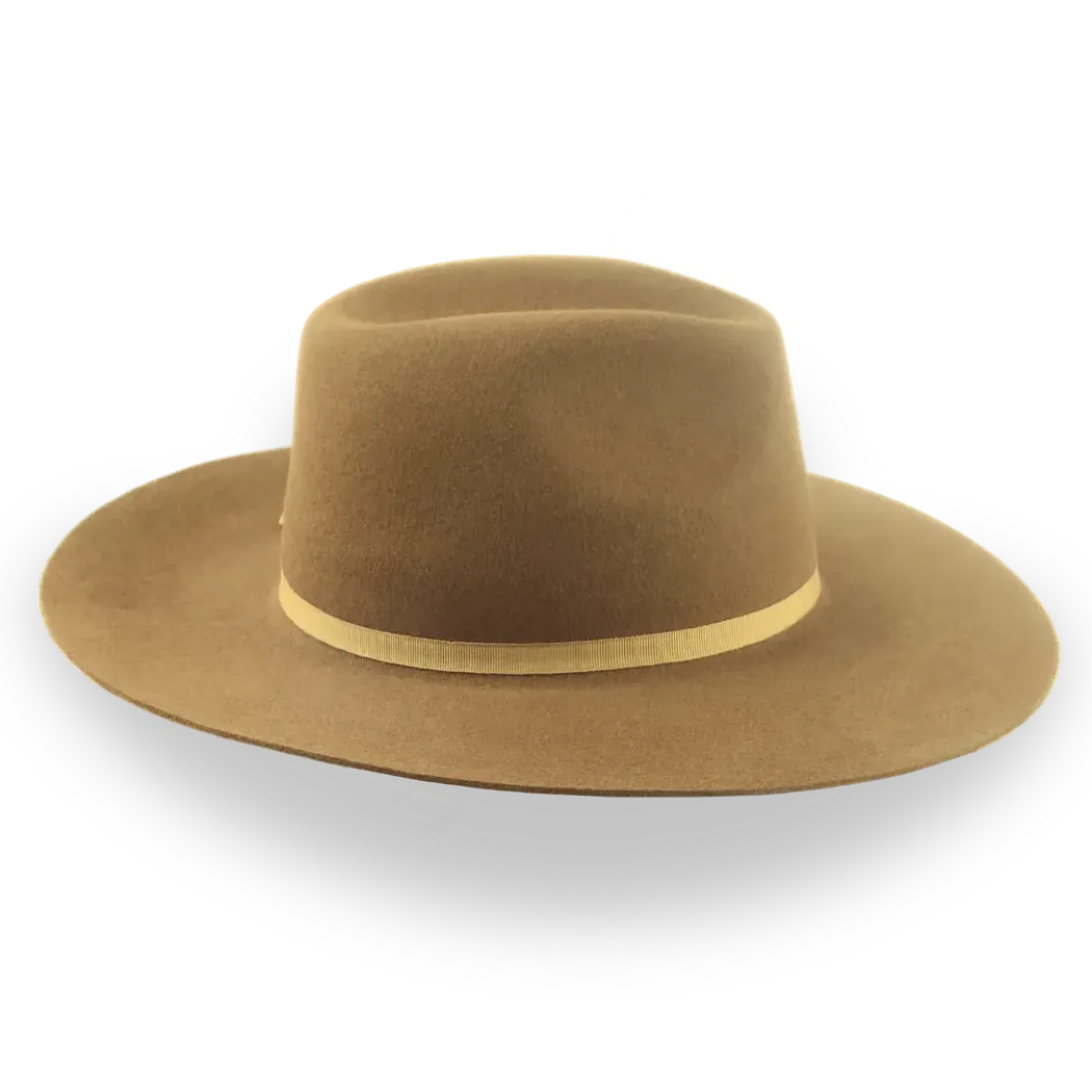 Brown Flat Bill Western Style Fedora Hat | The Longsword - Agnoulita Hats 5
