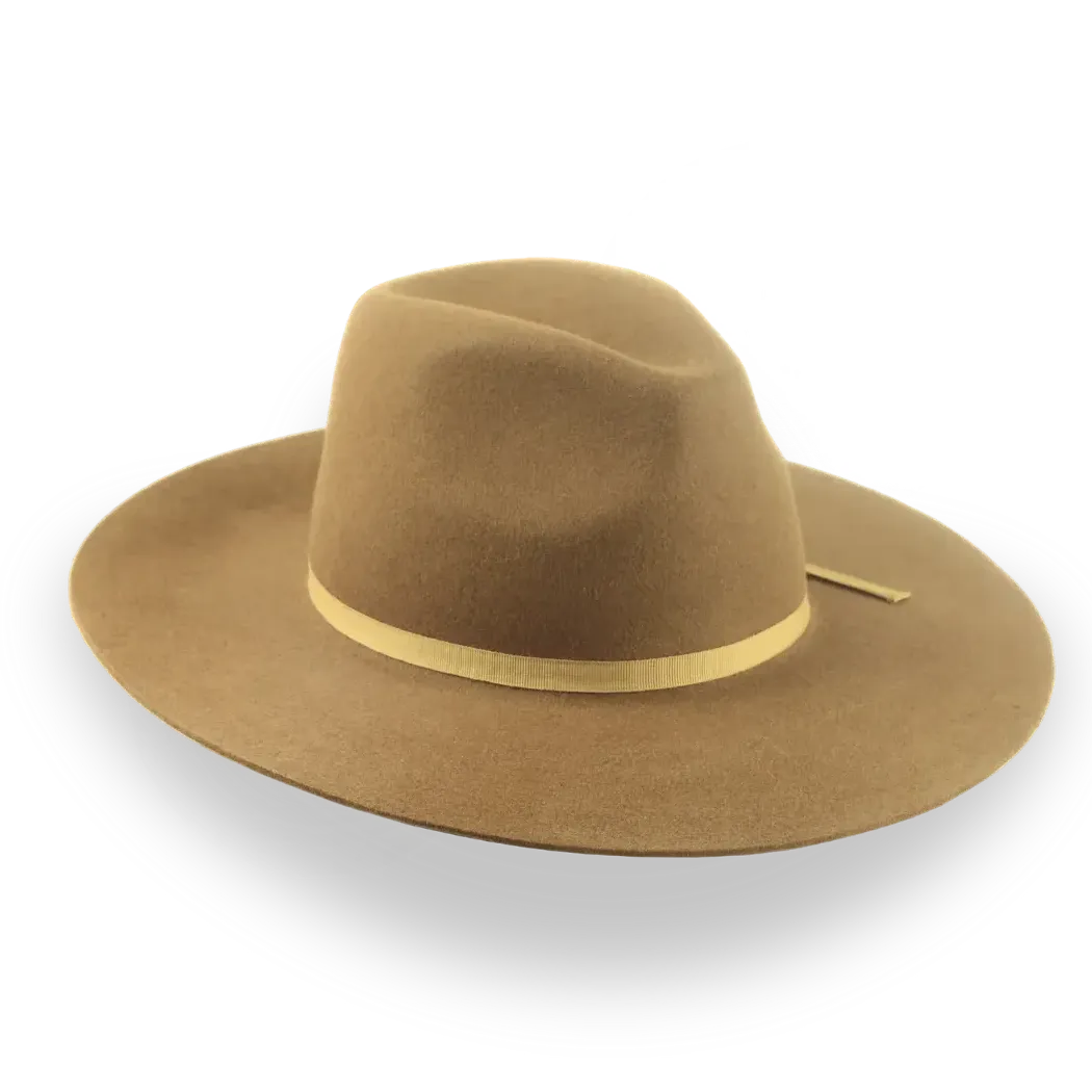 Brown Flat Bill Western Style Fedora Hat | The Longsword - Agnoulita Hats 6