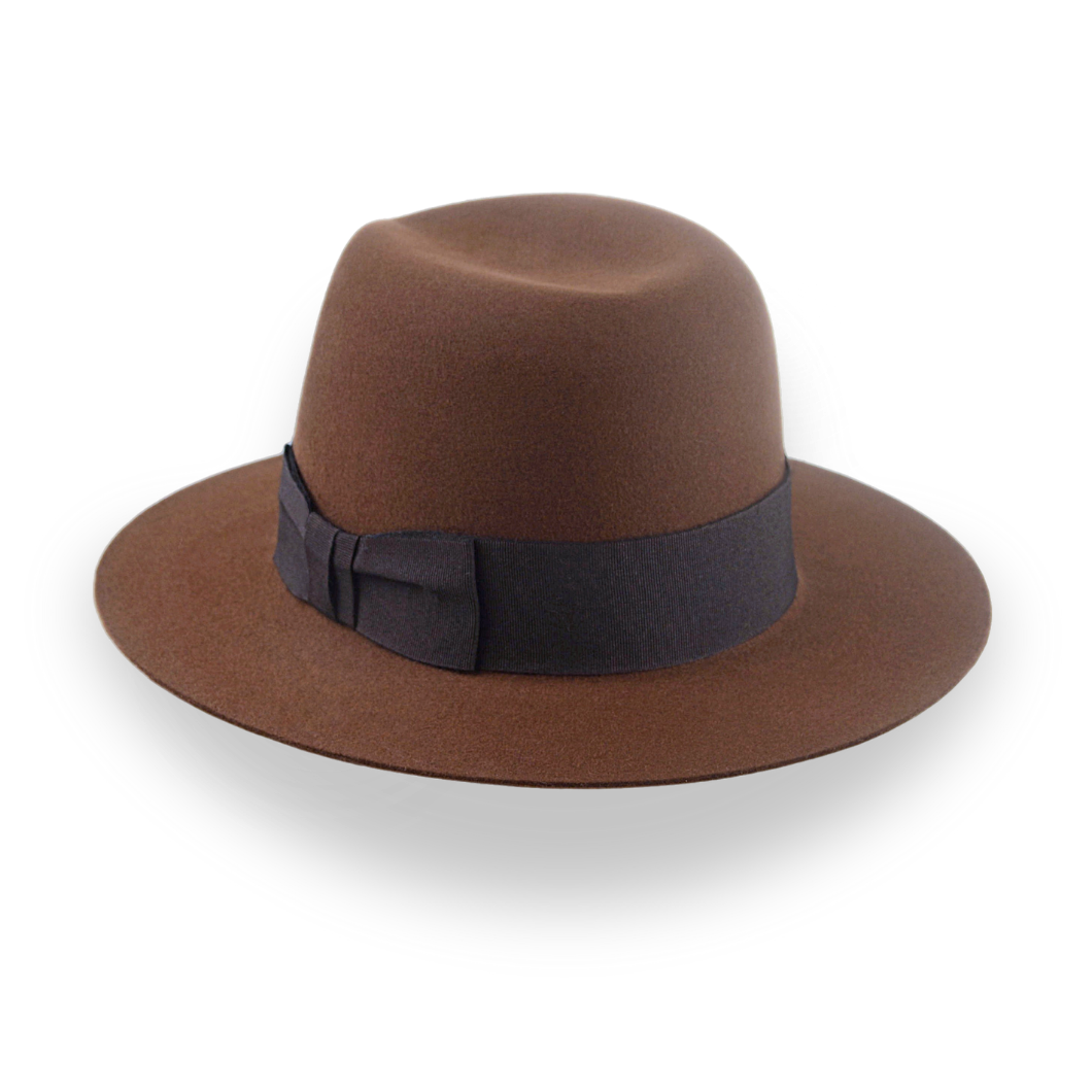 Brown Iconic Young Indiana Jones Fur Felt Fedora Hat | The Voyager - Agnoulita Hats 3