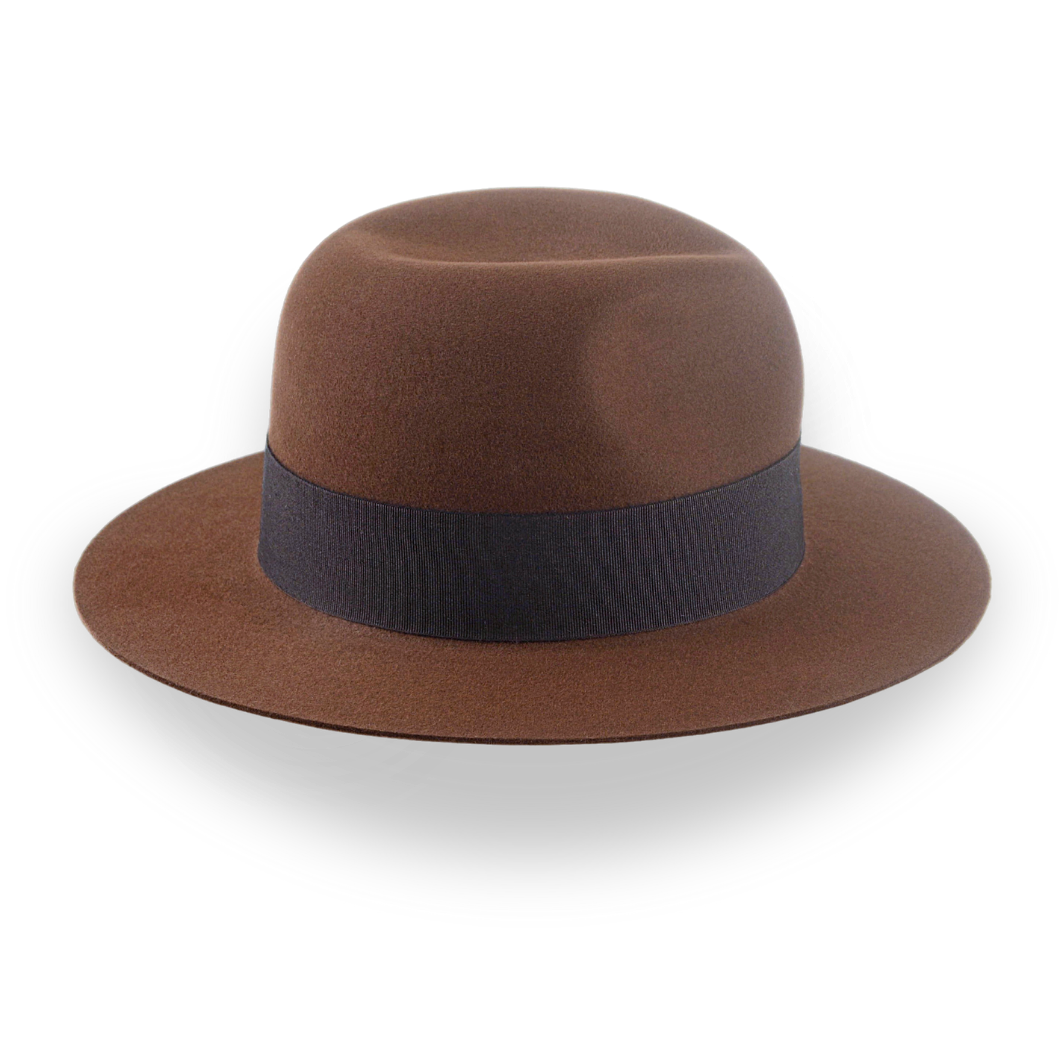 Brown Iconic Young Indiana Jones Fur Felt Fedora Hat | The Voyager - Agnoulita Hats 5