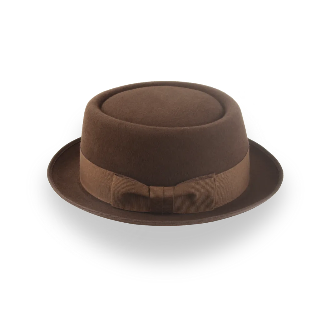 Brown Mens Porkpie Hat in Premium Fur Felt | The Soul - Agnoulita Hats 2