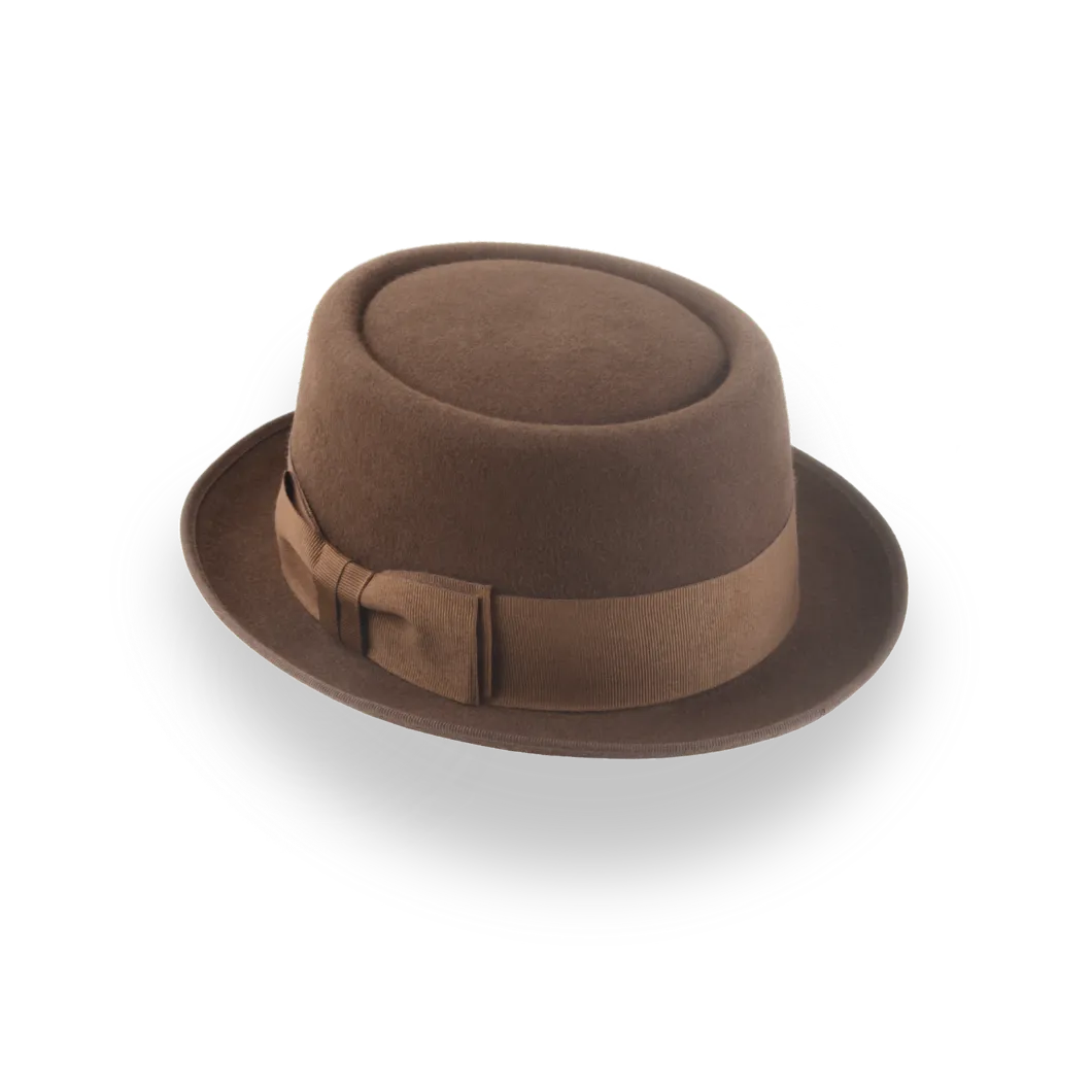Brown Mens Porkpie Hat in Premium Fur Felt | The Soul - Agnoulita Hats 3