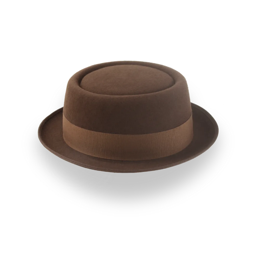 Brown Mens Porkpie Hat in Premium Fur Felt | The Soul - Agnoulita Hats 5