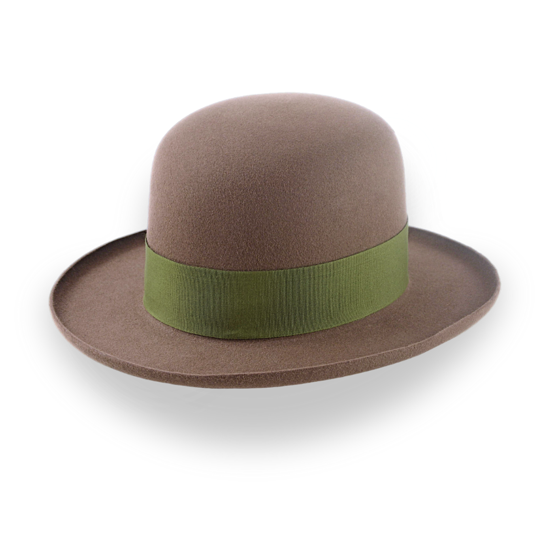 Brown Open Crown Felt Hat with Wide Rolled Brim | The Rover - Agnoulita Hats 4