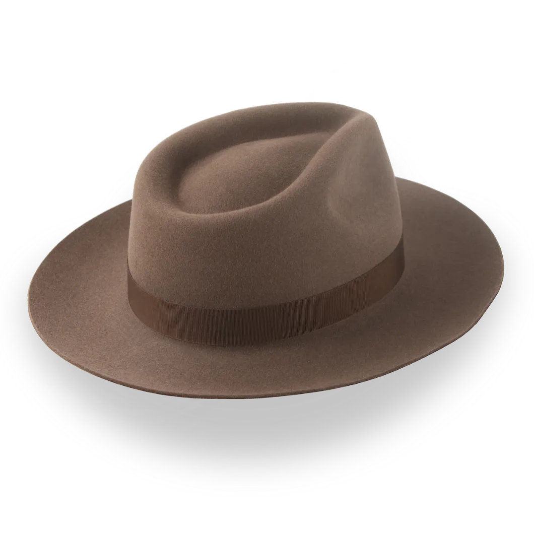 Brown Wide Brim Fedora in Classic Mens Style | The Pathfinder - Agnoulita Hats 4