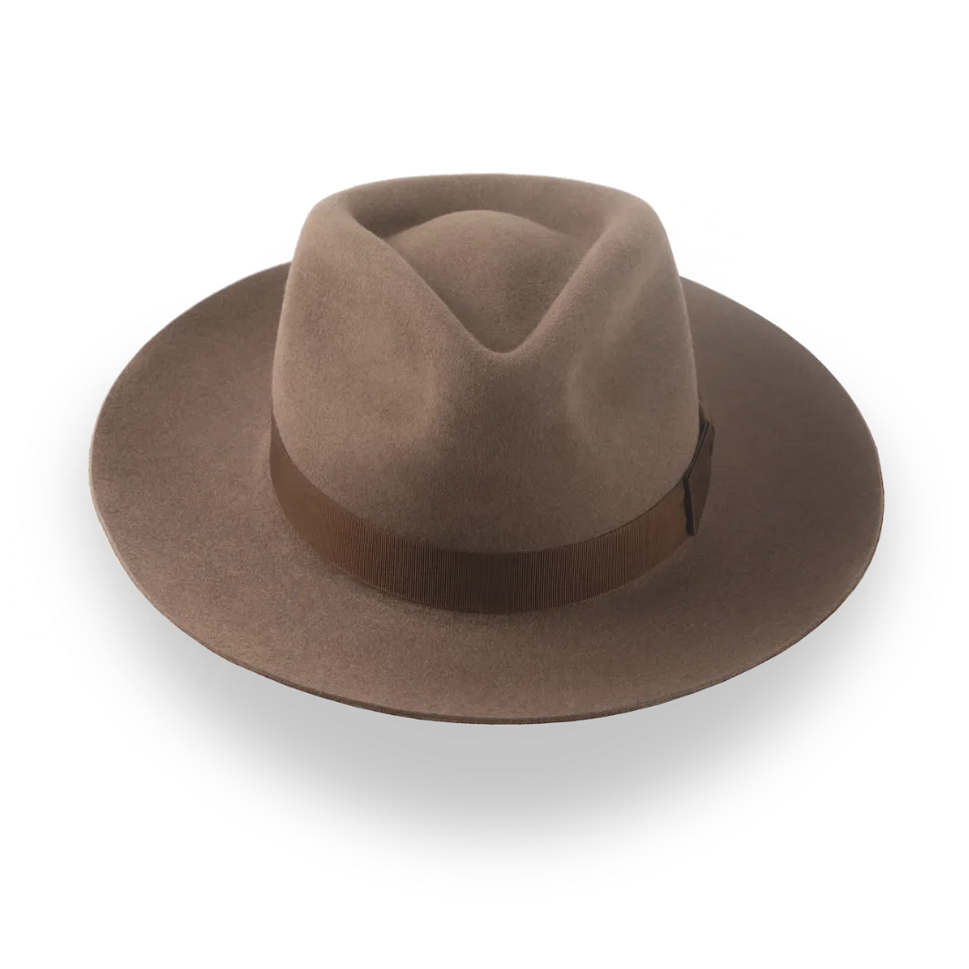 Brown Wide Brim Fedora in Classic Mens Style | The Pathfinder - Agnoulita Hats 6