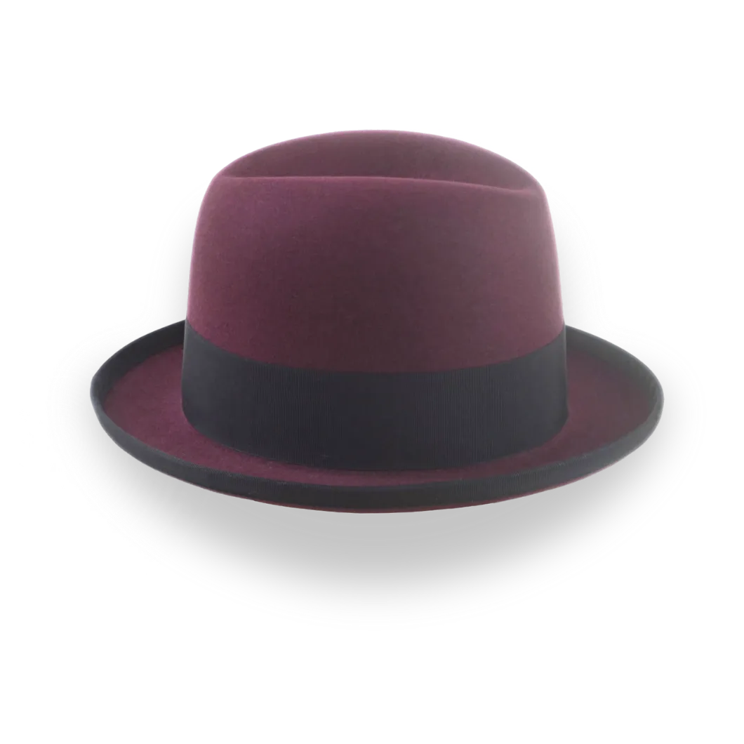 Burgundy Beaver Fur Felt Homburg Hat | The Ambassador - Agnoulita Hats 2