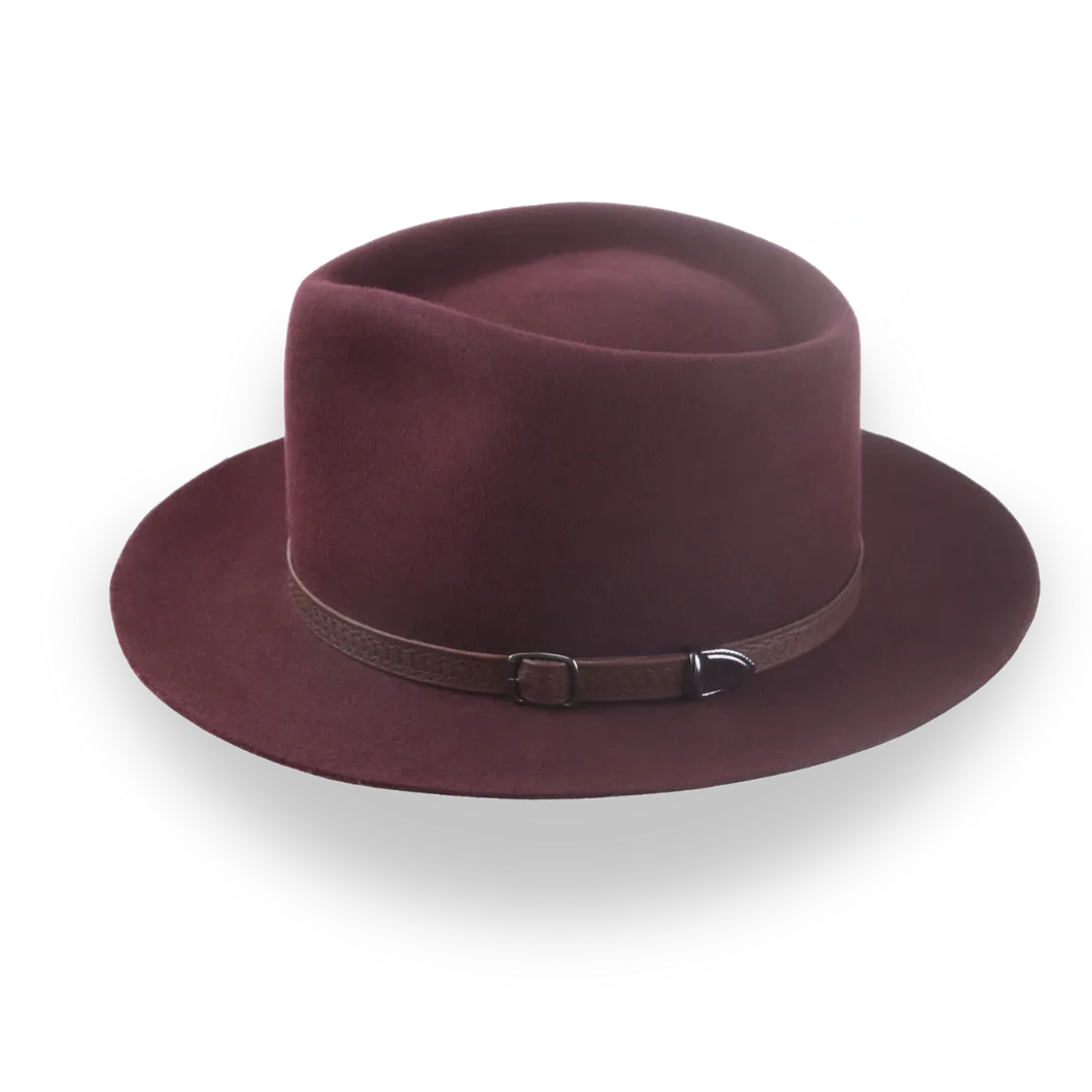 Burgundy Western Fedora in Outback Style | The Compass - Agnoulita Hats 2
