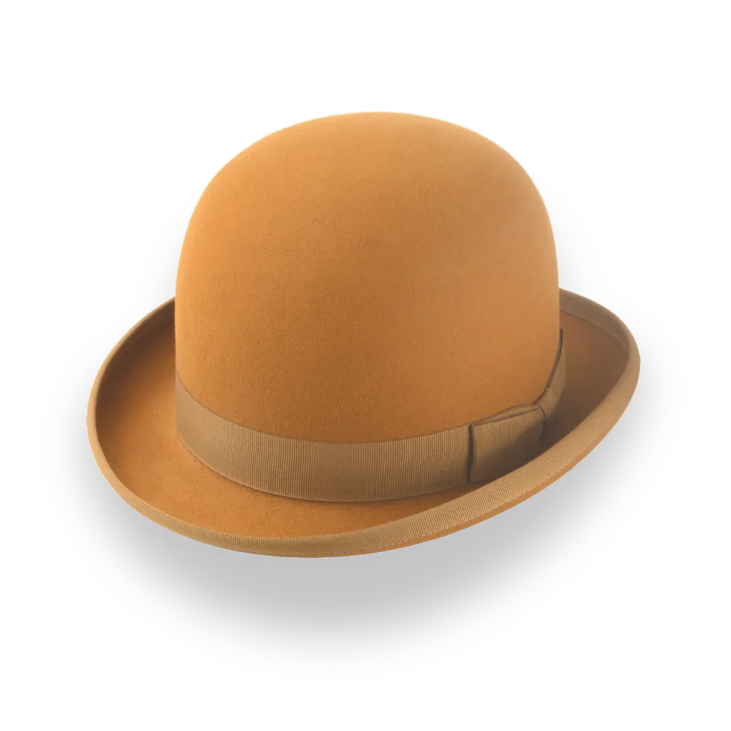Burnt Orange Bowler Hat for Men in Sturdy Fur Felt | The Coke - Agnoulita Hats 1