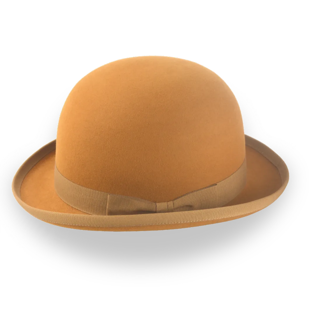 Burnt Orange Bowler Hat for Men in Sturdy Fur Felt | The Coke - Agnoulita Hats 2
