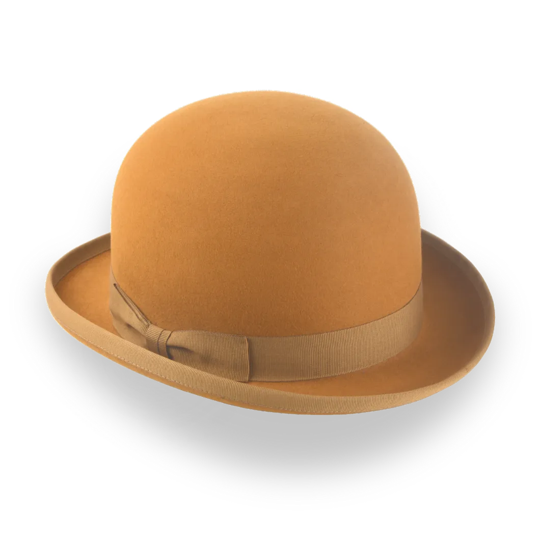 Burnt Orange Bowler Hat for Men in Sturdy Fur Felt | The Coke - Agnoulita Hats 3