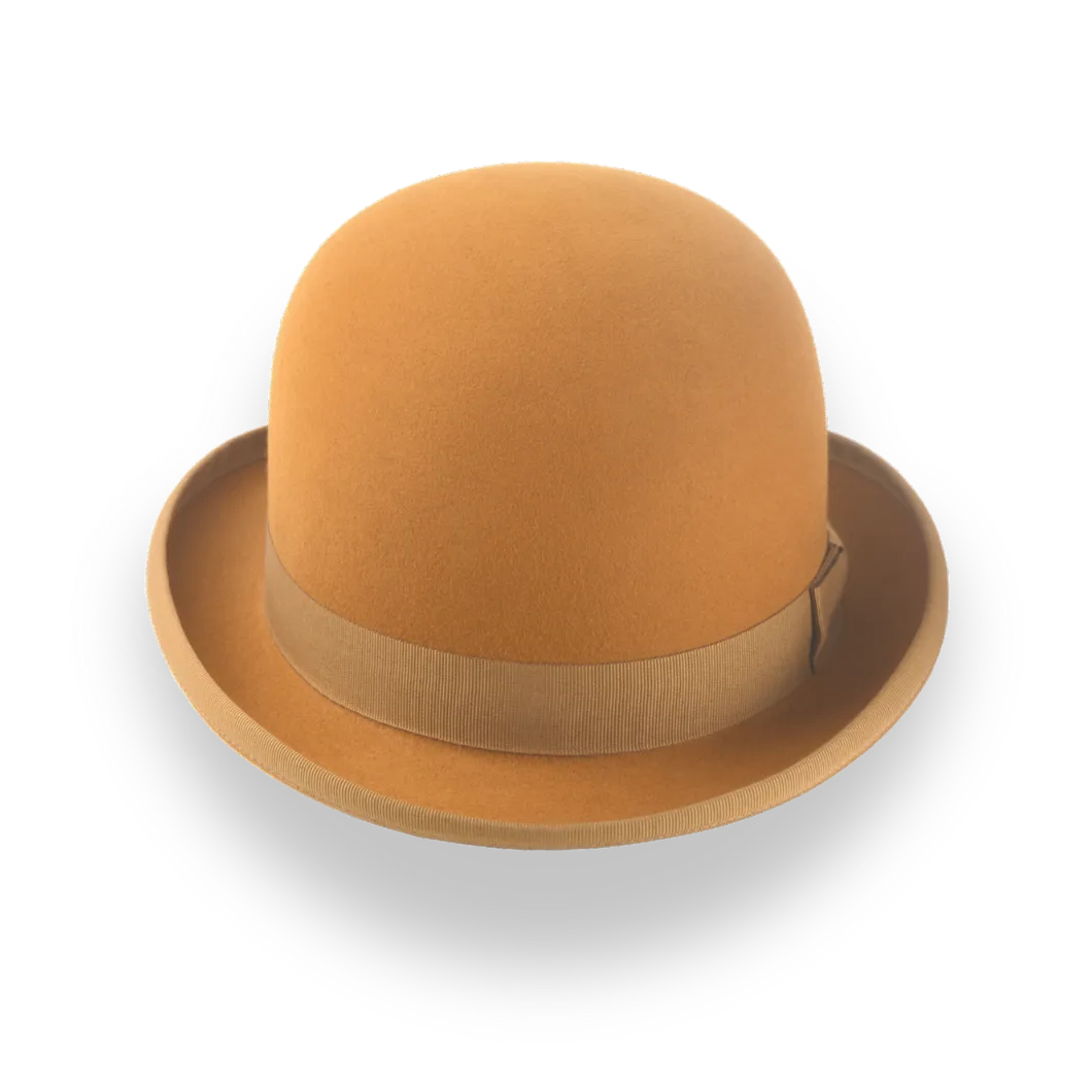 Burnt Orange Bowler Hat for Men in Sturdy Fur Felt | The Coke - Agnoulita Hats 6