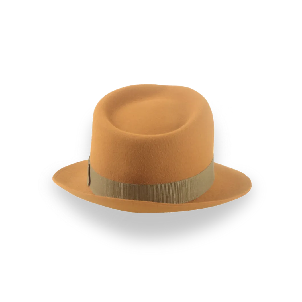 Burnt Orange Small Brim Trilby Fedora Hat in Stylish Fur Felt | The Colombo - Agnoulita Hats 4