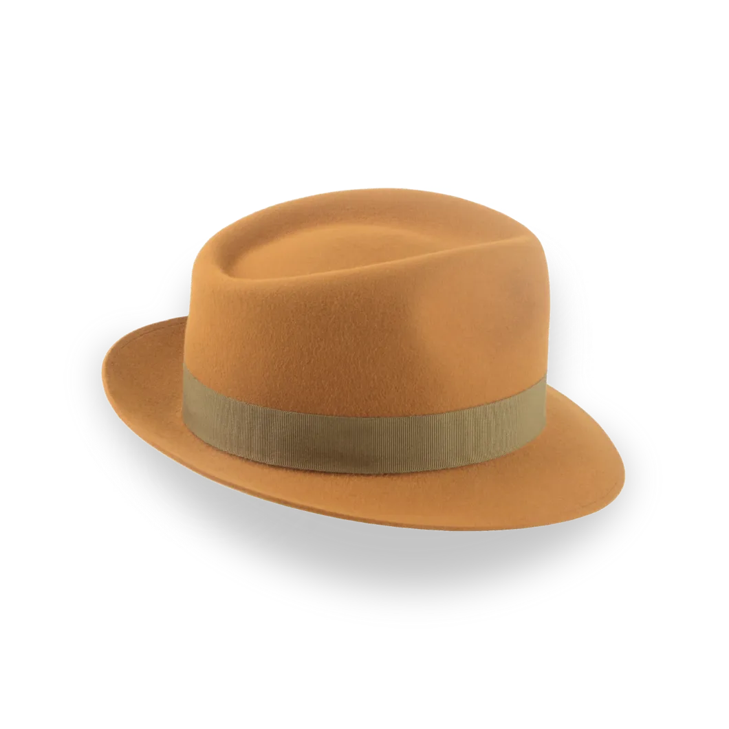 Burnt Orange Small Brim Trilby Fedora Hat in Stylish Fur Felt | The Colombo - Agnoulita Hats 5
