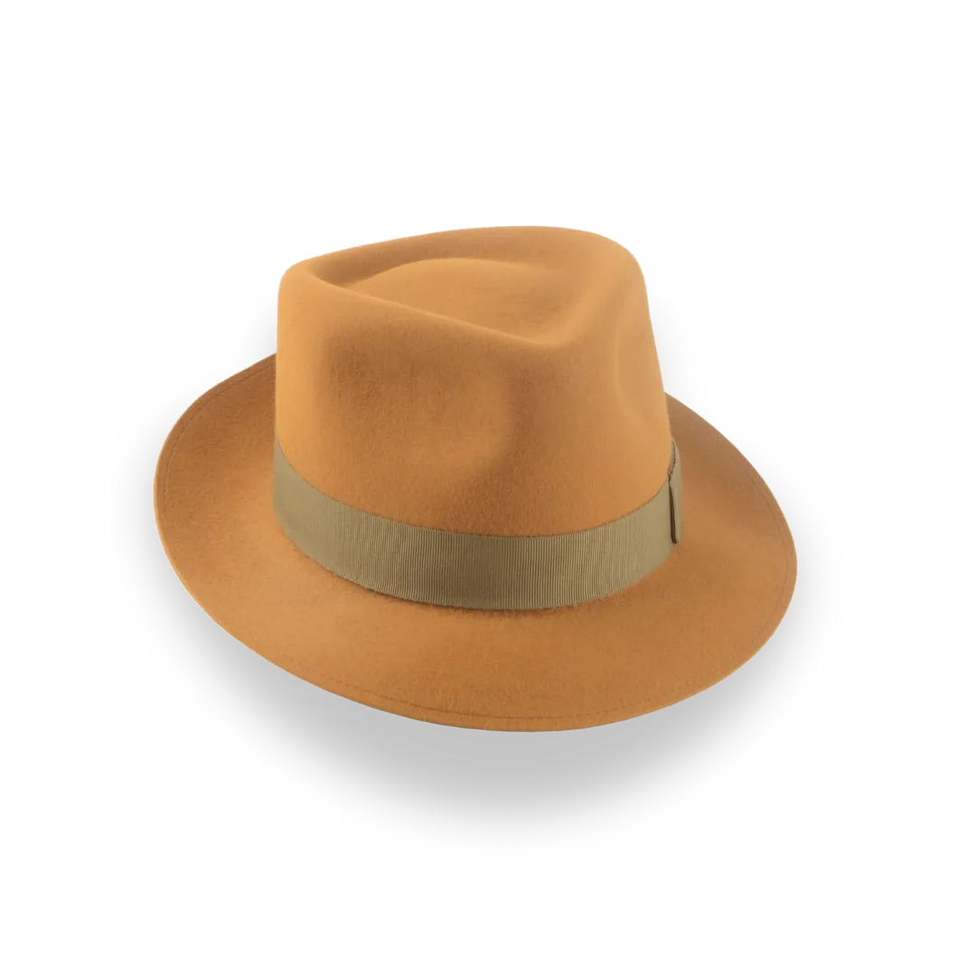 Burnt Orange Small Brim Trilby Fedora Hat in Stylish Fur Felt | The Colombo - Agnoulita Hats 6