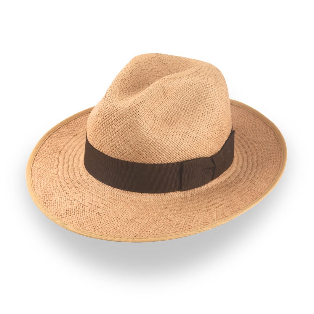 Caramel Brown Panama Fedora Hat in Toquilla Straw | The Equator - Agnoulita Hats 1