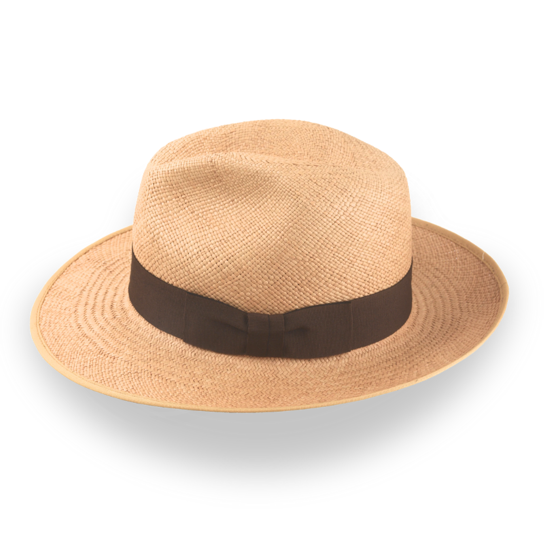 Caramel Brown Panama Fedora Hat in Toquilla Straw | The Equator - Agnoulita Hats 2