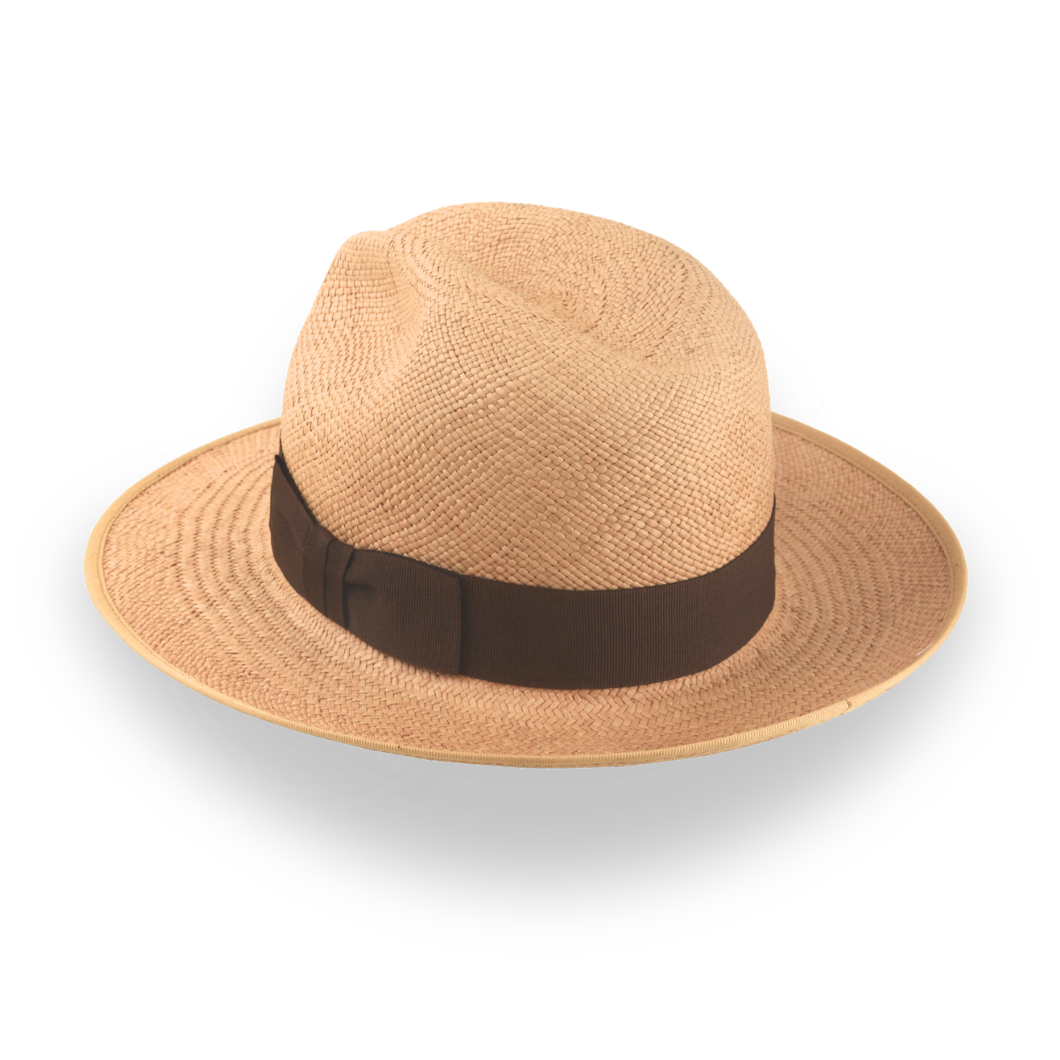 Caramel Brown Panama Fedora Hat in Toquilla Straw | The Equator - Agnoulita Hats 3