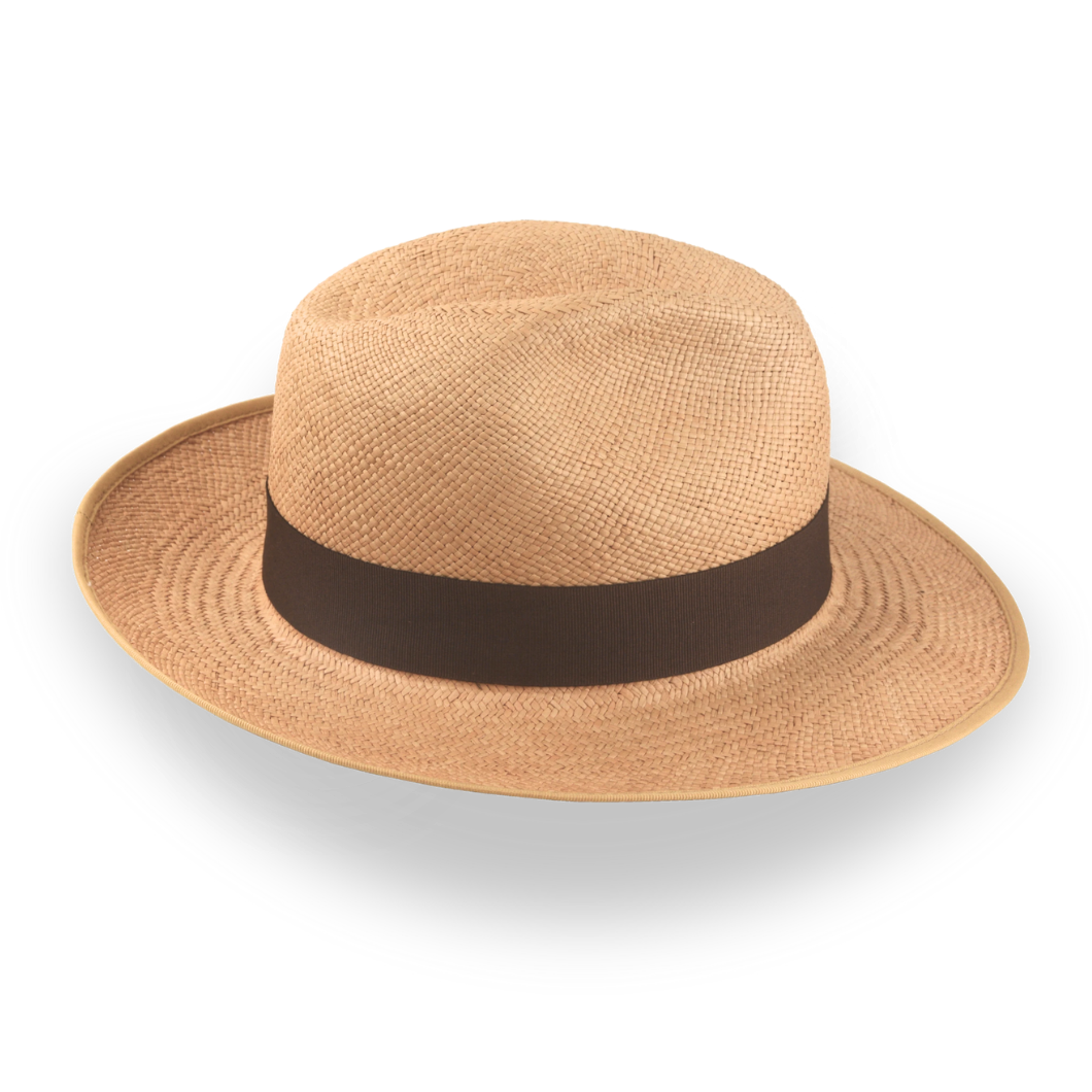 Caramel Brown Panama Fedora Hat in Toquilla Straw | The Equator - Agnoulita Hats 5