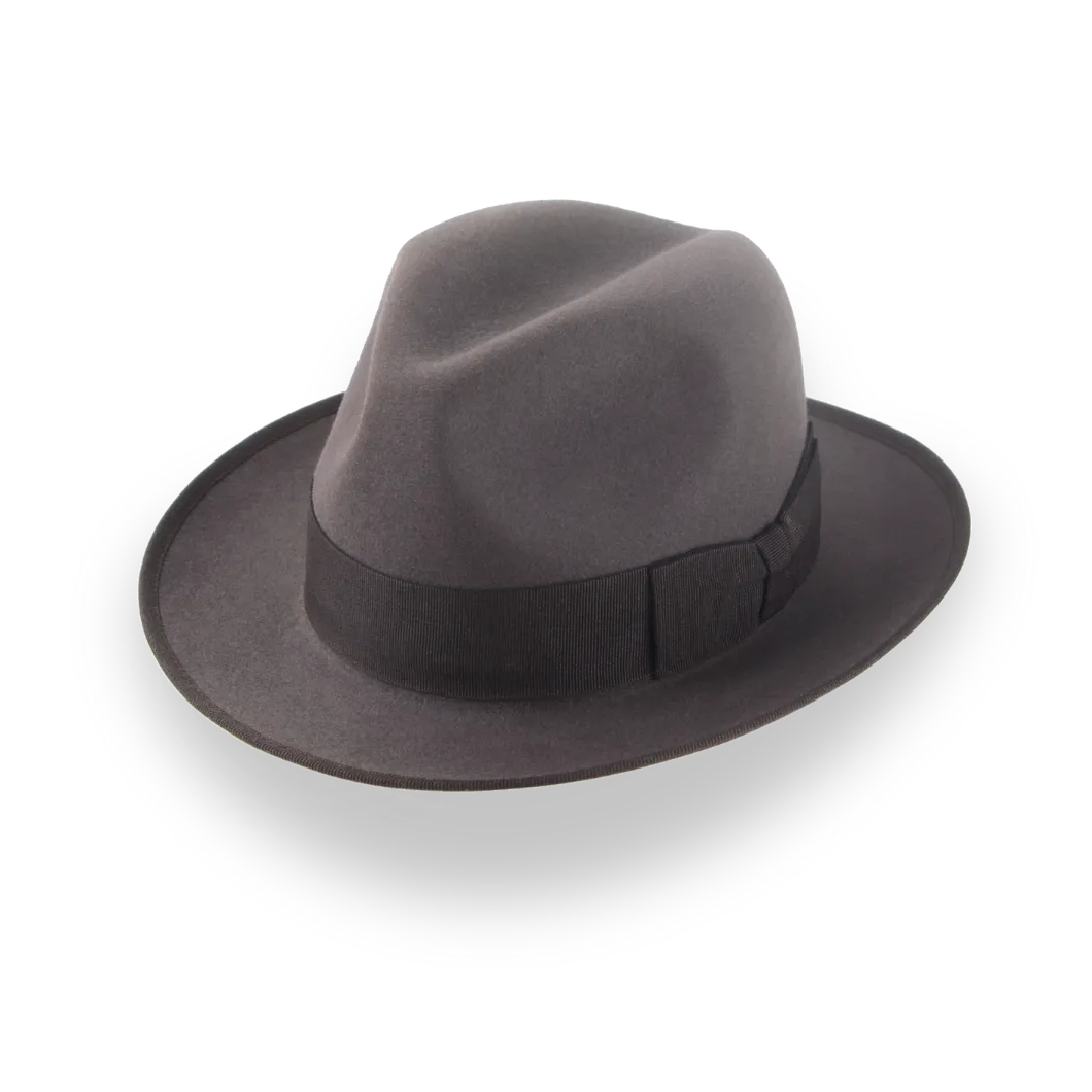 Caribou Grey 1930's Fedora Hat in Plush Fur Felt | The Dogal - Agnoulita Hats 1