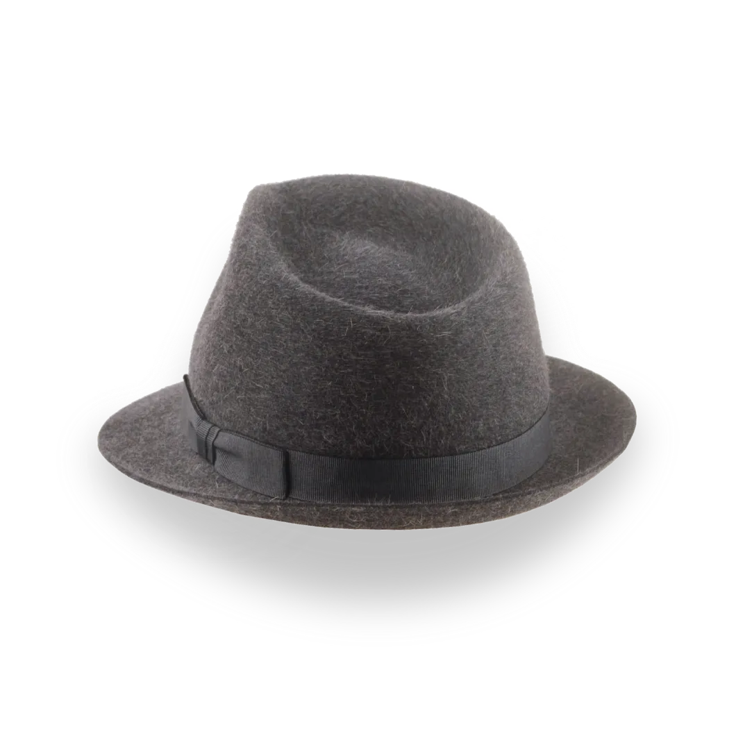 Charcoal Stingy Brim Trilby Hat in Stylish Wool Felt | The Tempo - Agnoulita Hats 3