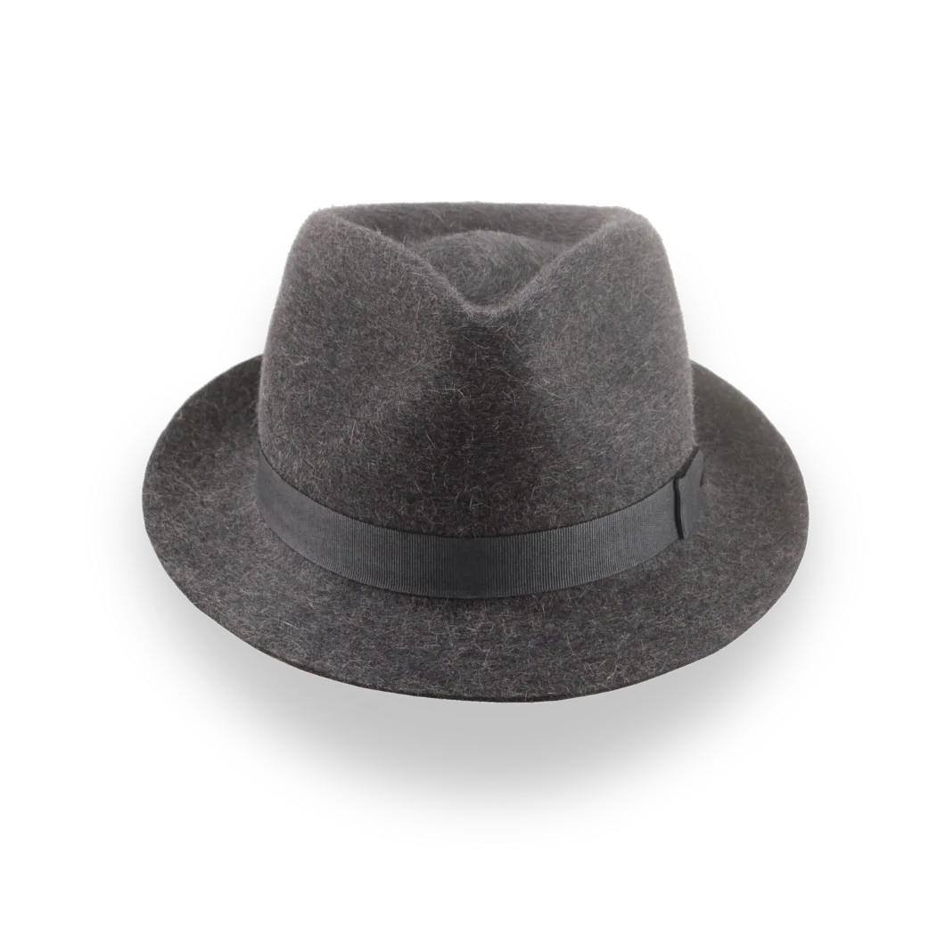 Charcoal Stingy Brim Trilby Hat in Stylish Wool Felt | The Tempo - Agnoulita Hats 6