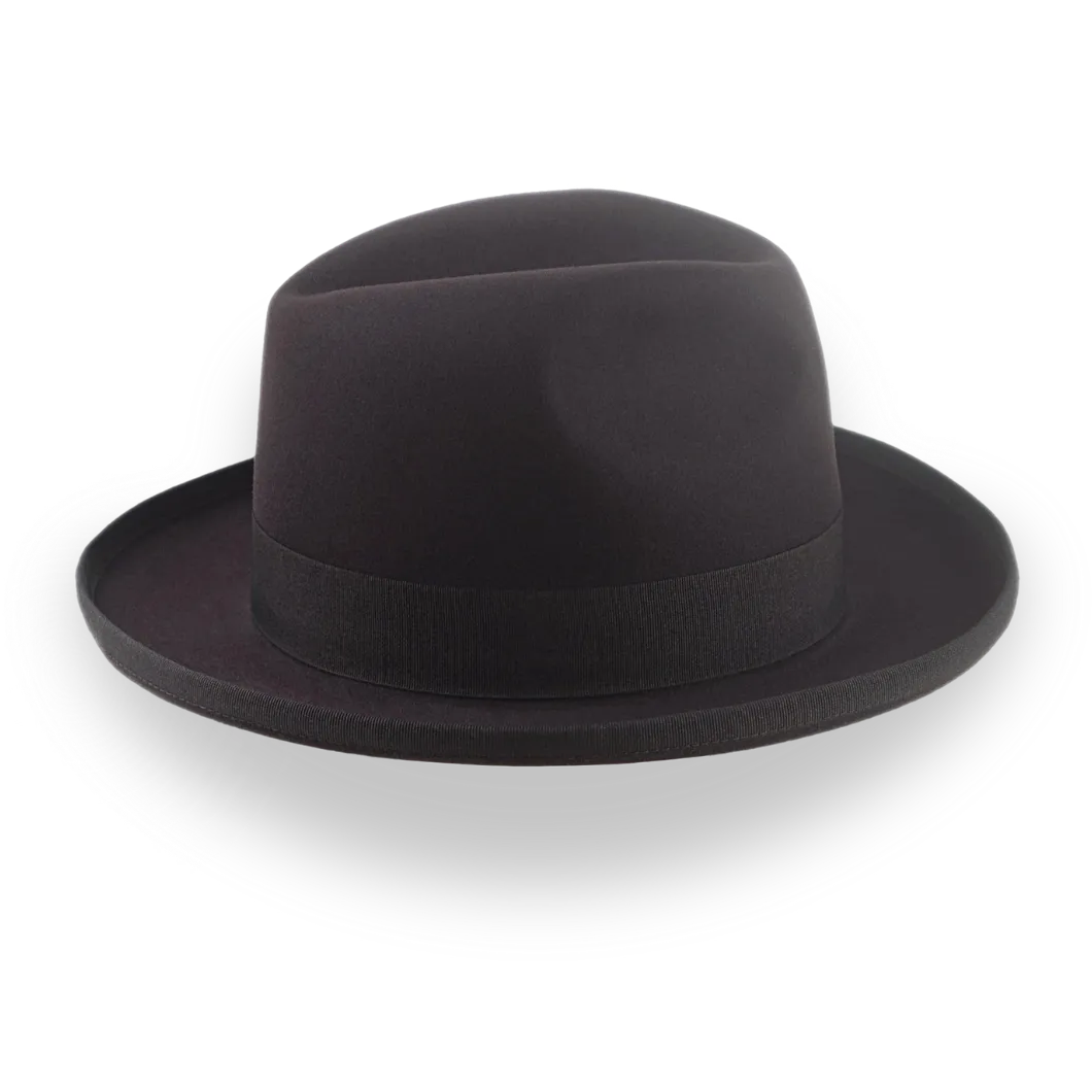 Chocolate Brown Homburg Hat Fedora | The Astir - Agnoulita Hats 5