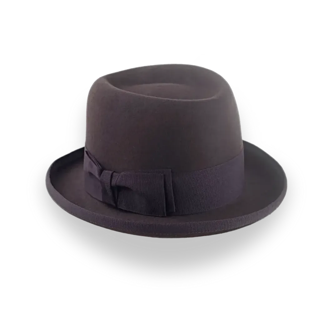 Chocolate Brown Homburg Hat with Teardrop Crown | The Marathon - Agnoulita Hats 3