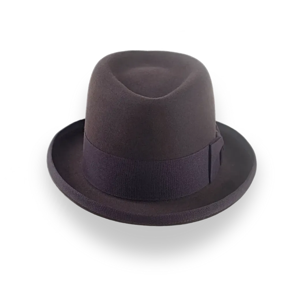 Chocolate Brown Homburg Hat with Teardrop Crown | The Marathon - Agnoulita Hats 6