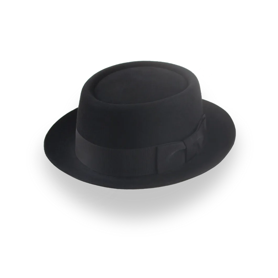 Classic Black Porkpie Hat in Quality Fur Felt | The Soul - Agnoulita Hats 1