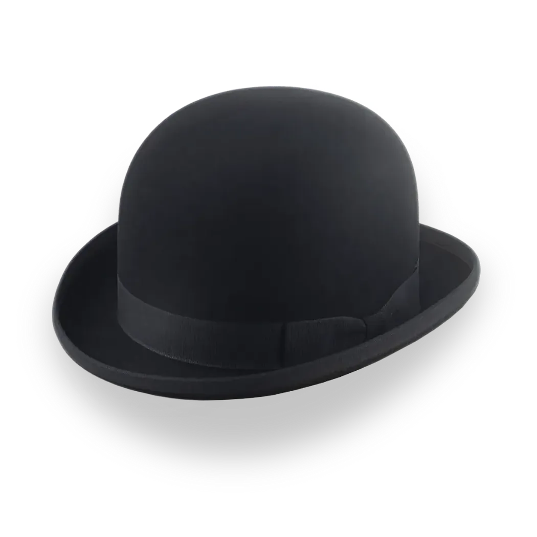 Classic Bowler Hat for Men in Black Fur Felt | The Coke - Agnoulita Hats 1