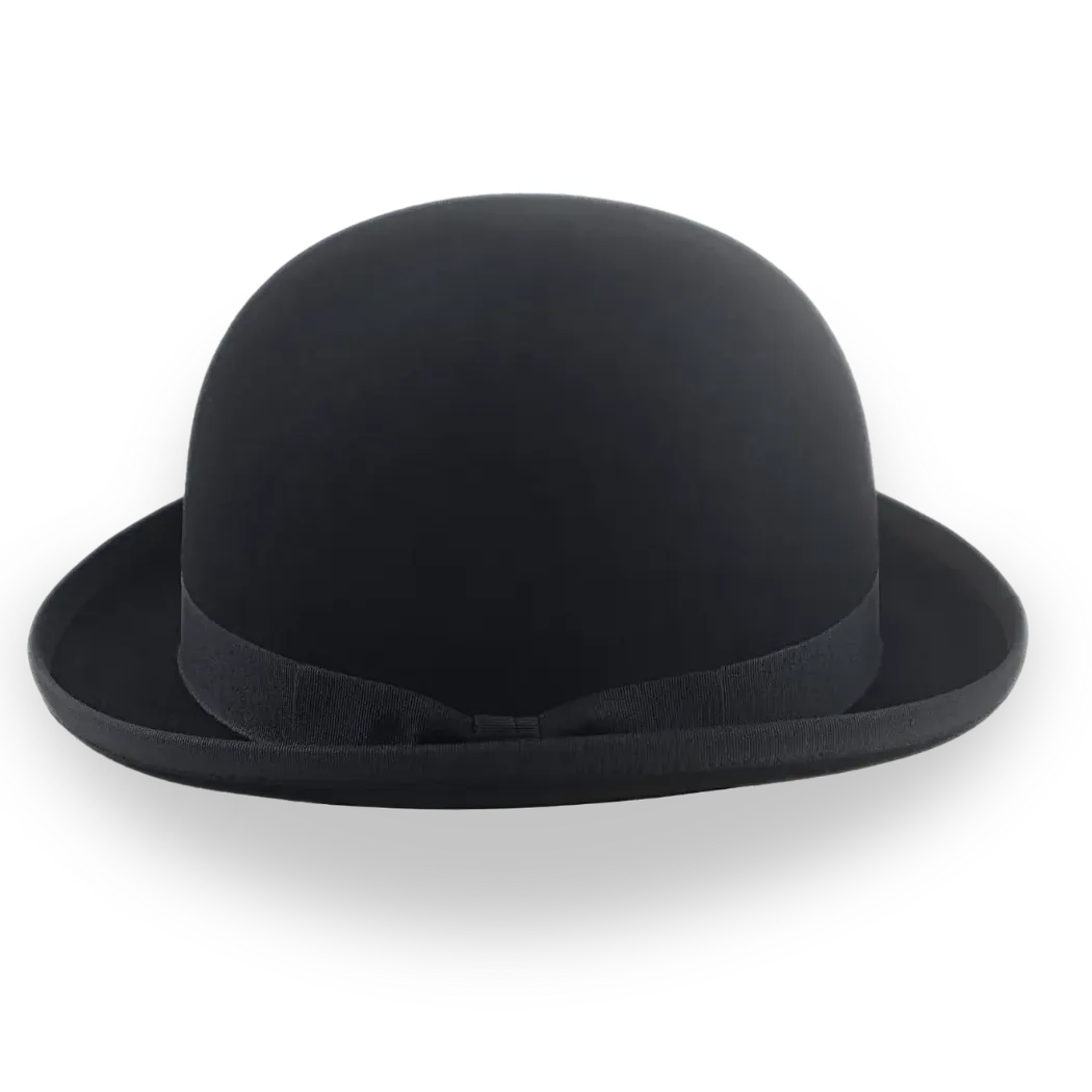 Classic Bowler Hat for Men in Black Fur Felt | The Coke - Agnoulita Hats 5